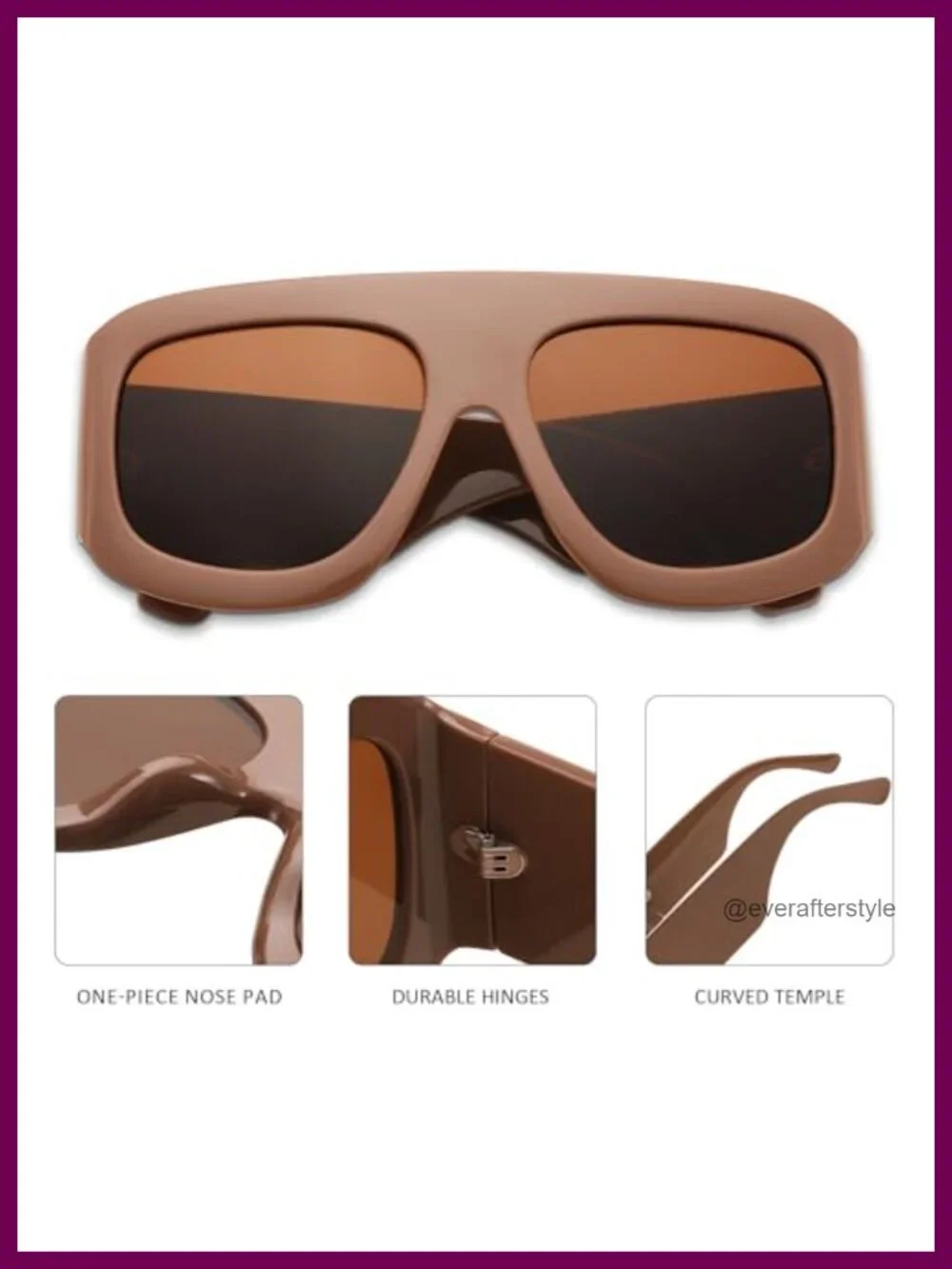 Oversized Square Sunglasses UV400 Protection Trendy Shades for Women Men Driving